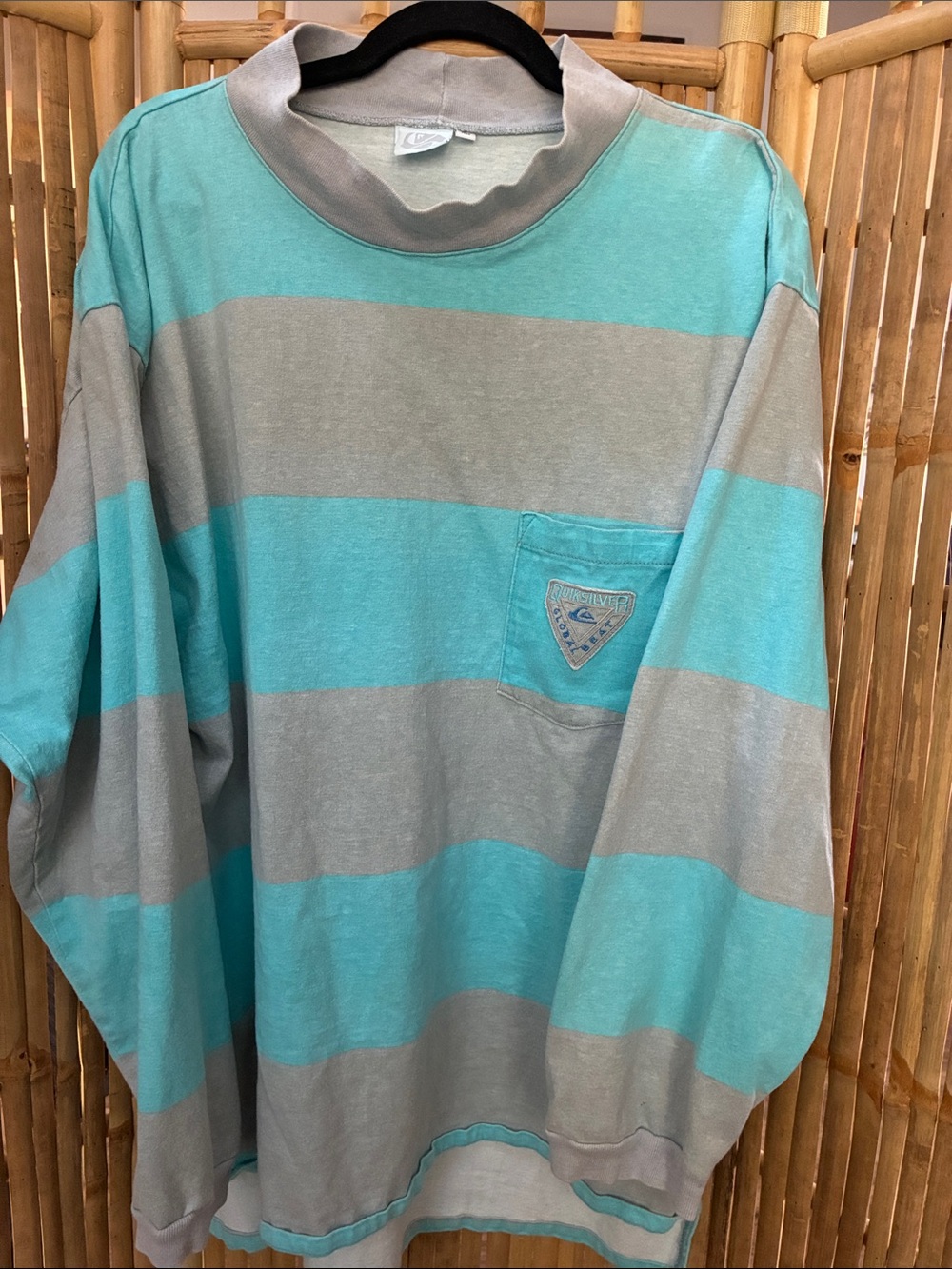 90s Quiksilver Men’s Wide-Stripe Long-Sleeve Shirt Long Tail